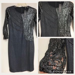 Brand new pewter evening dress